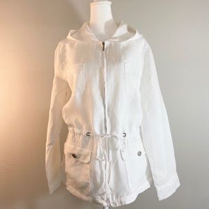 Willi Smith Zip Up Linen Utility Jacket